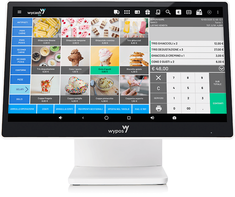 Interfaccia touch Wycash PRO