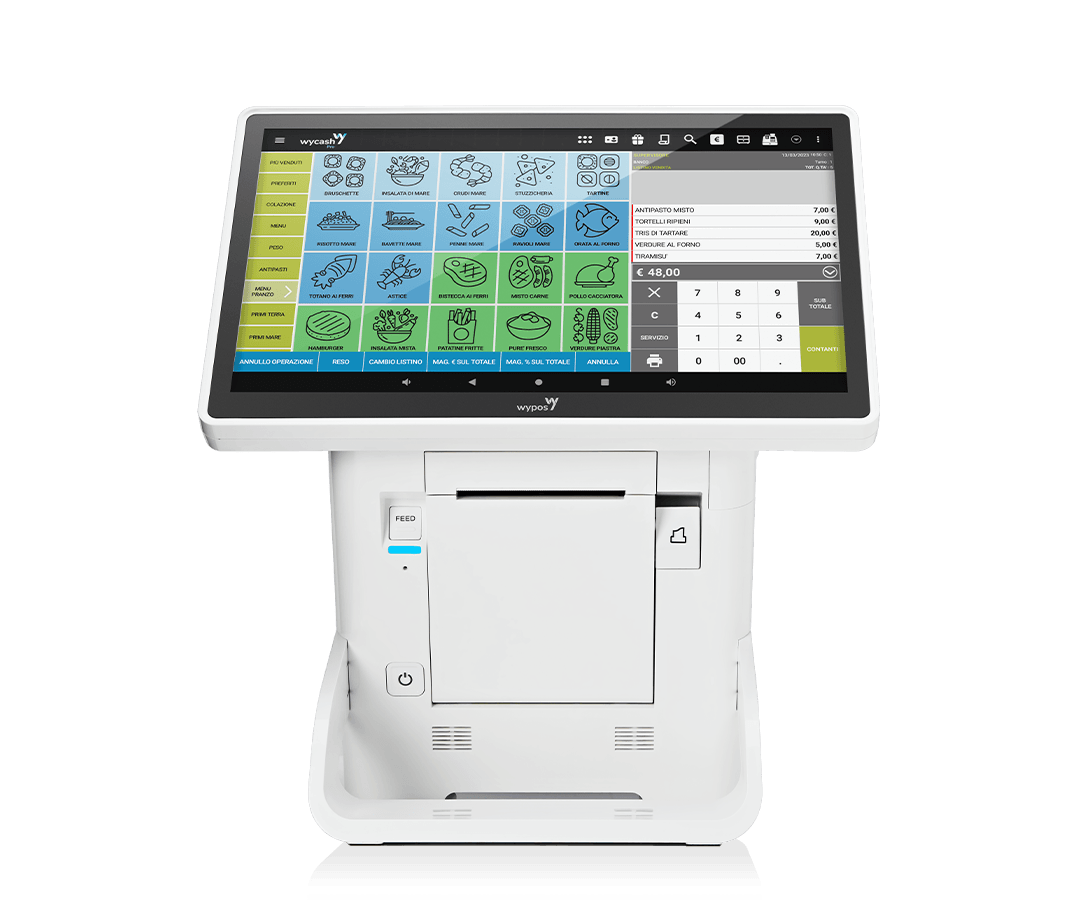 WyCash 1300 sistema di cassa touch screen con stampante telematica integrata